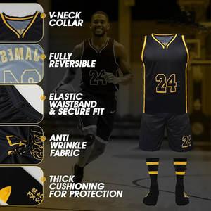 Ensemble de maillots de basket-ball sans manches pour hommes adultes personnalisables respirant haut en maille athlétique tenue de sport 3 pièces Kit Fan Jersey - Product Image 6