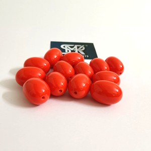 Perles ovales en résine orange de qualité supérieure, écologiques, légères, pour la création de bijoux DIY, bracelets, colliers et accessoires faits main - Product Image 2