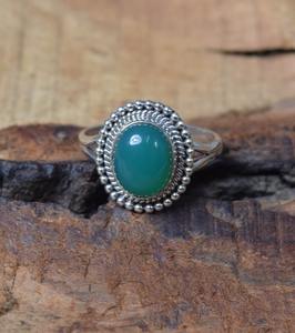 Anillo de Plata de Ley 925 Hecho a Mano, Estilo Boho, con Piedra Preciosa de Ónice Verde, Anillo de Moda para Mujer, Regalo para Ella - Product Image 3