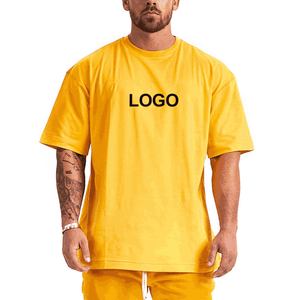 Camiseta de microfibra de gran tamaño para hombre con hombro caído 100% algodón calidad personalizada al por mayor camisetas de tela de rizo - Product Image 1