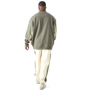 Ensemble de survêtements chauds à manches longues pour sports d'hiver pour adultes Vêtements décontractés Couleur unie Pull à col pour hommes Coupe-vent Respirant - Product Image 2