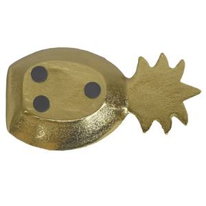 Plateau décoratif en forme d'ananas doré fait à la main en aluminium plateau à bijoux ananas servant de décor à la maison centre de table assiette de fruits - Product Image 4