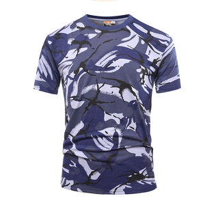 Vente en gros Prix d'usine Navy-Camouflage O-Neck Cotton Fabric Men T Shirt 100% Cotton T Shirt Men T Shirt - Product Image 3