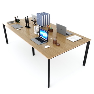 โต๊ะกลุ่มสไตล์มินิมอลสำหรับ 4 ที่นั่ง ขนาด 240x120 ซม. ไม้อัดเคลือบเมลามีน ขาเหล็กทรงวงรี รุ่น HBOV039 - Product Image 2