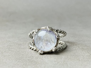 925 argent Sterling blanc arc-en-ciel pierre de lune anneau forme ronde pierres précieuses anneaux cadeau pour elle en gros bijoux fins - Product Image 3