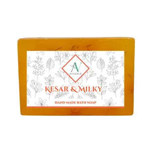 Buy Kesar & Milky Handmade Soap with 100% Natural Ingredient Made Soap For Sale By Indian Exporters Low Prices