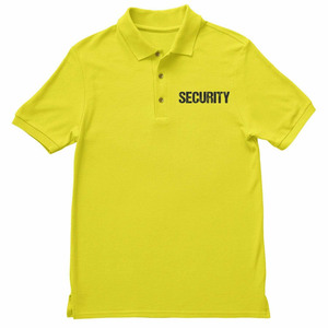 Chemise POLO unisexe personnalisée pour personnel professionnel jaune et bleu marine à manches courtes pour uniformes de sécurité d'été - Product Image 2