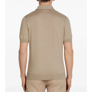 100% Cotton Men's Golf for <b>Shirt</b> Luxe Solid Knitted Formal Breathable with Embroidered Design Front Button Placket <b>Muscle</b> <b>Fit</b> - Product Image 6