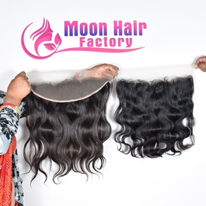 Cabello Humano Virgen Indio de Templo, Sin Procesar, con Cutícula Alineada, Ondulado, para Venta al Por Mayor, Extensiones Naturales - Product Image 5