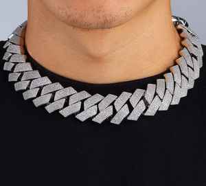 Collar de Cadena Cubana Chapado en Oro con Moissanita, Estilo Rapper, Hip Hop, Plata 925, Joyería Fina, Tendencia de Moda para Fiestas, para Hombres - Product Image 3