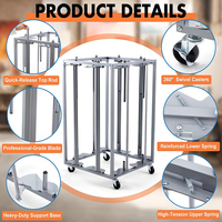 Distributeur de rouleaux de papier vertical carré JH-Mech 8 rouleaux avec roulettes, support de papier mobile de 25 à 36 pouces, coupe-rouleau de papier