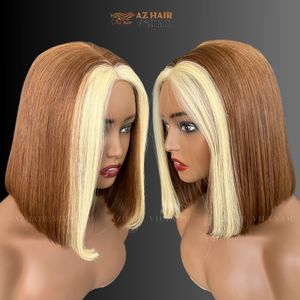 Venta al por mayor pelucas de cabello humano Glueless Highlight Cierre de flecos Color Rubio extensiones de cabello humano de calidad superior para las mujeres - Product Image 4