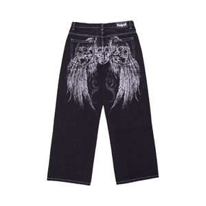 Jeans Anchos de Mezclilla de Diseño Nuevo 2025, Jeans de Diseñador al por Mayor para Hombre, Jeans Anchos Azules con Estampado Gráfico - Product Image 2