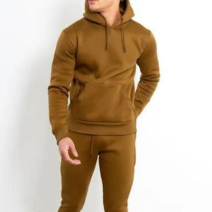 Venta al por mayor logotipo personalizado bordado Vintage pantalones y Sudadera con capucha 2 piezas conjunto chándal hombres pulóver chándal para hombres - Product Image 2