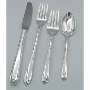 Stainless Steel <b>Flatware</b> <b>Set</b> of 5 with Stylish Design Perfect for Wedding Restaurant and Hotel Food Serving Usage Kitchen Supply - Product Image 2
