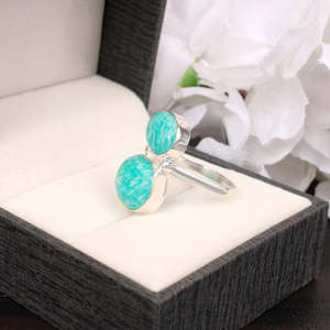 Anillo de diseño de plata esterlina 92,5 de alta calidad al por mayor amazonita natural turquesa piedra preciosa 8mm Altura azul amatista verde VVS IGI - Product Image 5