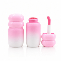 Tube de gloss à lèvres Mochi dégradé rose raisin, forme gourde mate, avec logo personnalisé, pour marque privée, vente en gros, fournisseur de maquillage OEM