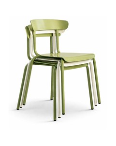 Chaise de jardin moderne en métal gris foncé avec dossier et pieds coniques, mobilier d'extérieur durable - Product Image 3