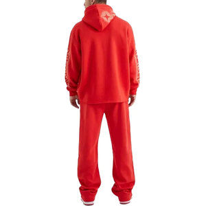 Chándal lavado con ácido con estampado de logotipo personalizado para hombre 2024, conjunto de entrenamiento de lana de manga larga transpirable y cómodo para invierno - Product Image 3