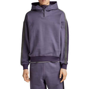 Sweats à capuche du fabricant Personnalisable Men Half Zip Block Hoodie 100% Cotton Oversized Half Zip Block Hoodie à vendre 2025 - Product Image 1