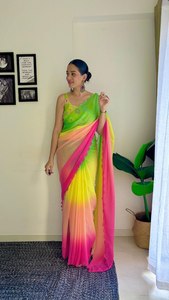 <b>Designer</b> High-quality Georgette Silk Saree Fancy Arco Border Work Modern Designs 5.50 Meter Length for Wedding Party Wear for - Product Image 3