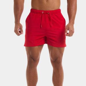 Pantalones cortos informales de algodón y poliéster para hombre, pantalones cortos personalizados de entrenamiento de alta calidad para correr, pantalones cortos informales para hombre, servicio OEM de Color rojo - Product Image 1