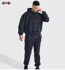 Survêtement délavé à l'acide avec 100% coton en gros disponible à des prix raisonnables survêtement pour survêtements pour hommes, respirant - Product Image 6