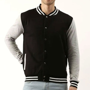 Blouson universitaire décontracté tendance pour hommes grandes tailles, personnalisable avec logo, style baseball, streetwear, tricoté pour l'hiver - Product Image 1