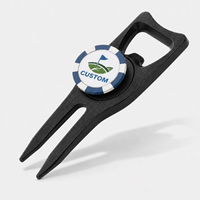 Marqueur de balle de golf personnalisé et outil de réparation de divots, ensemble de marqueurs magnétiques type jeton de poker pour accessoires de golf