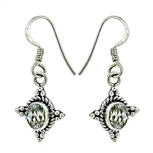 Boucles d'oreilles pendantes en argent 925 avec pierres précieuses pour femmes, boucles d'oreilles tendance - Product Image 2