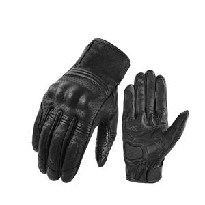 Gants de moto en cuir d'hiver, course, doigts complets, design professionnel pour écran tactile, usage quotidien, unisexe - Product Image 1