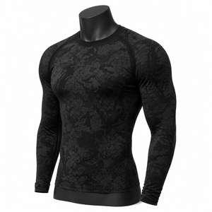 Custom <b>Compression</b> <b>Shirt</b> <b>Men</b> Long Sleeve Gym Fitness Tight Base Layer Breathable Quick Dry Sportswear - Product Image 3