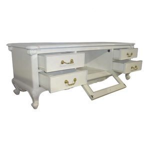 Mueble de TV de Estilo Europeo, Reproducción de Mueble de TV Antiguo, Mueble de TV Pintado de Blanco, Mueble de TV de Madera para Sala de Estar, Muebles para el Hogar - Product Image 3