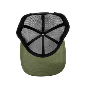 Casquettes de camionneur en toile denim olive personnalisées, logo brodé 3D, patch tissé, OEM, 6 panneaux, réglables, pour l'extérieur - Product Image 5
