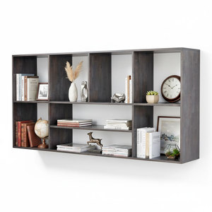 Étagère murale en bois de caoutchouc 200x40x100cm pour salon KS68238 - Product Image 1