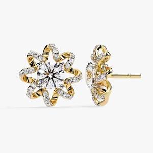 ต่างหูเม็ดเพชรที่เงางาม18Kt หรูหราและหรูหราเครื่องประดับหรูหราสำหรับผู้หญิง - Product Image 2