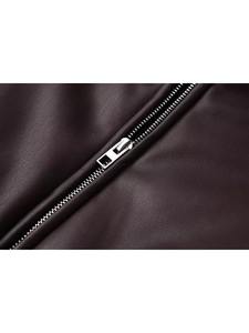 Abrigo de invierno para mujer con chaqueta de cuero estilo explosión Nuevas señoras Short Denim Lapel Outwear Fashion Trend Tops - Product Image 3