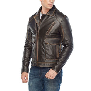 Top Fabricant 2025 Veste en cuir pour homme à prix abordable Veste en cuir pour homme à manches longues vierge personnalisée Entretien OEM - Product Image 2