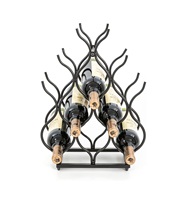 2025 couleur argent Design moderne 6 bouteilles casier à vin nouveauté aluminium bois laiton bouteille support de stockage économique salon