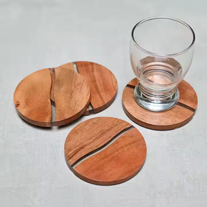 Sous-verres en noyer Sous-verres en bois de luxe de haute qualité Idéal pour les repas et les boissons Espaces de l'Inde par l'artisanat en croissant - Product Image 2