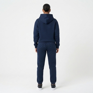 <b>Womens</b> <b>Navy</b> Blue Fleece Hoodie Tracksuit Set Pullover Sweatshirt Jogger Pants Matching Casual Streetwear Loungewear - Product Image 2