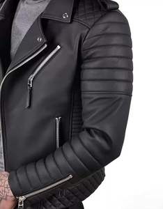 Veste en cuir polaire épaisse et chaude, manteau, vêtements d'extérieur d'hiver pour hommes, bombardier décontracté, vestes en cuir de motard - Product Image 3