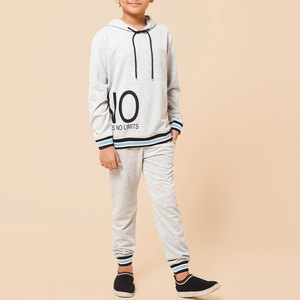 Survêtement pour enfants Ensemble à manches longues avec ourlets côtelés Jogging et haut douillets doublés en polaire - Product Image 5