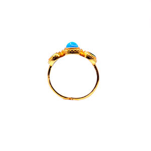 Wedding Wear 925 Sterling Silver Gold Plated Jewelry Turquoise Emerald Gemstone Women Wear <b>Ring</b> - Product Image 5