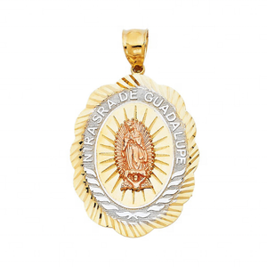 Regalo de joyería de moda personalizado-nuevo colgante de madre María Chapado en tres tonos de moda para hombres, mujeres y niños - Product Image 1