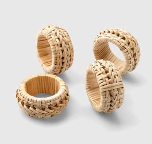 Vente chaude Rotin Naturel Tissé Ronds De Serviette À La Main Décoration De Table Rustique Pour Le Mariage Et Le Dîner - Product Image 2