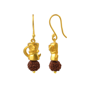 Méditation boucles d'oreilles plaqué or 925 argent sterling rudraksha goutte boucle d'oreille bijoux pour femmes - Product Image 1