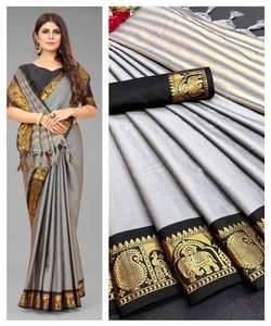Saree en soie douce à des fins de mariage avec le prix le plus bas du marché Surat Gujarta vêtement ethnique Alphanumero - Product Image 4