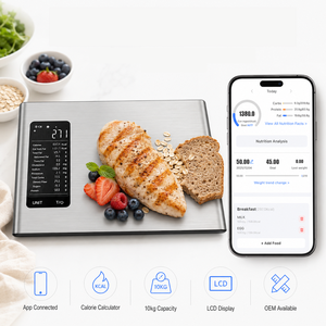 Balance de cuisine numérique intelligente avec calculateur nutritionnel, application populaire d'information calorique sur les aliments - Product Image 1