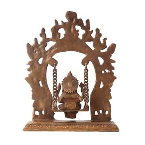 Estatua de bronce antiguo hecha a mano para decoración del hogar, escultura de sentado en el columpio, estatua, artículos de regalo, SNE-752 de 6 pulgadas - Product Image 3